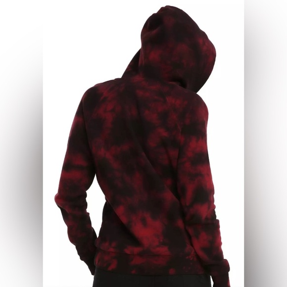 Hot Topic Women Burgundy Tie-Dye Hoodie - Picture 3 of 9